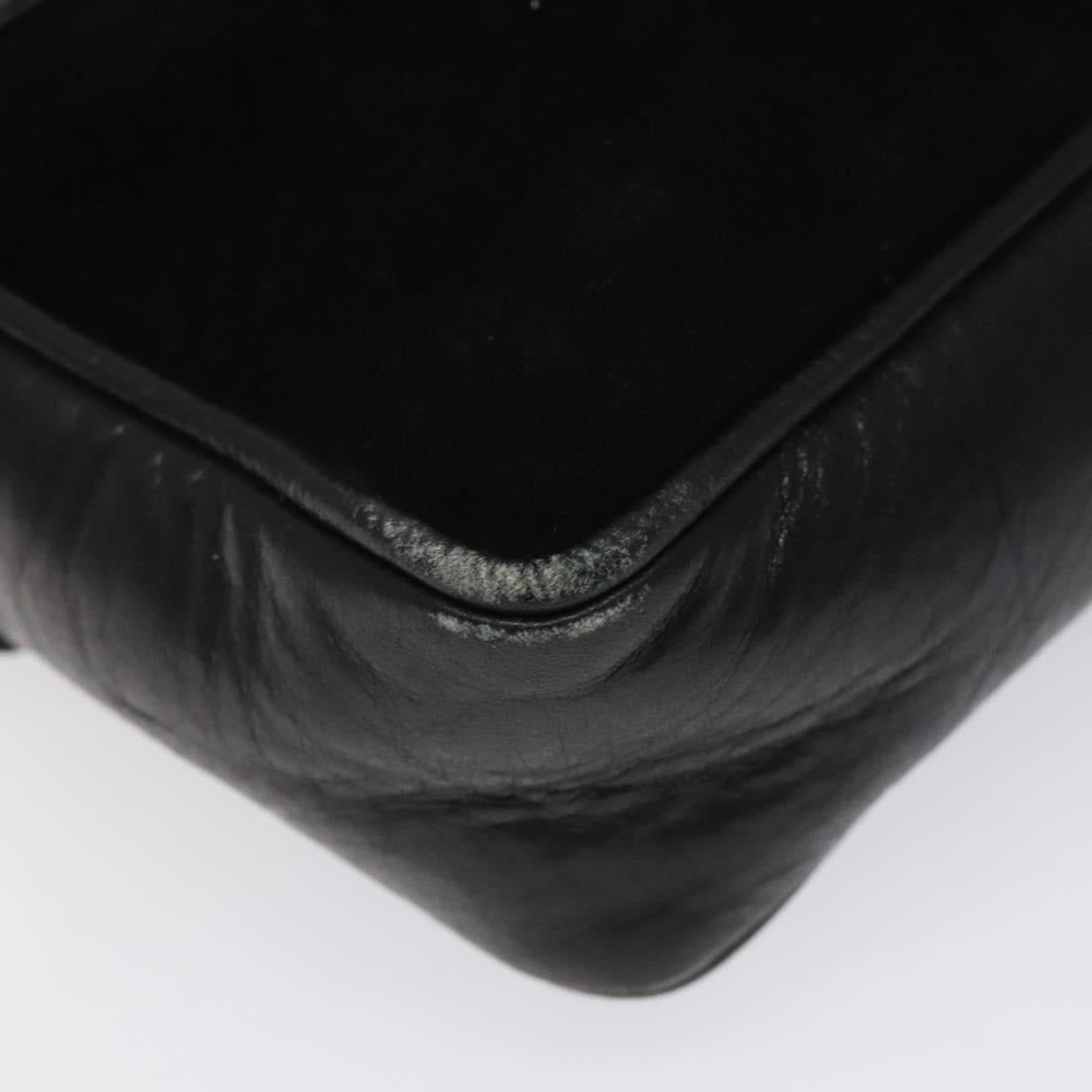 GUCCI Web Sherry Line Shoulder Bag Suede Black Gold Red Auth 118069