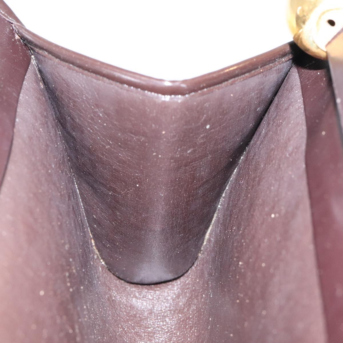 Christian Dior Trotter Canvas Shoulder Bag Brown Gold Auth 118076