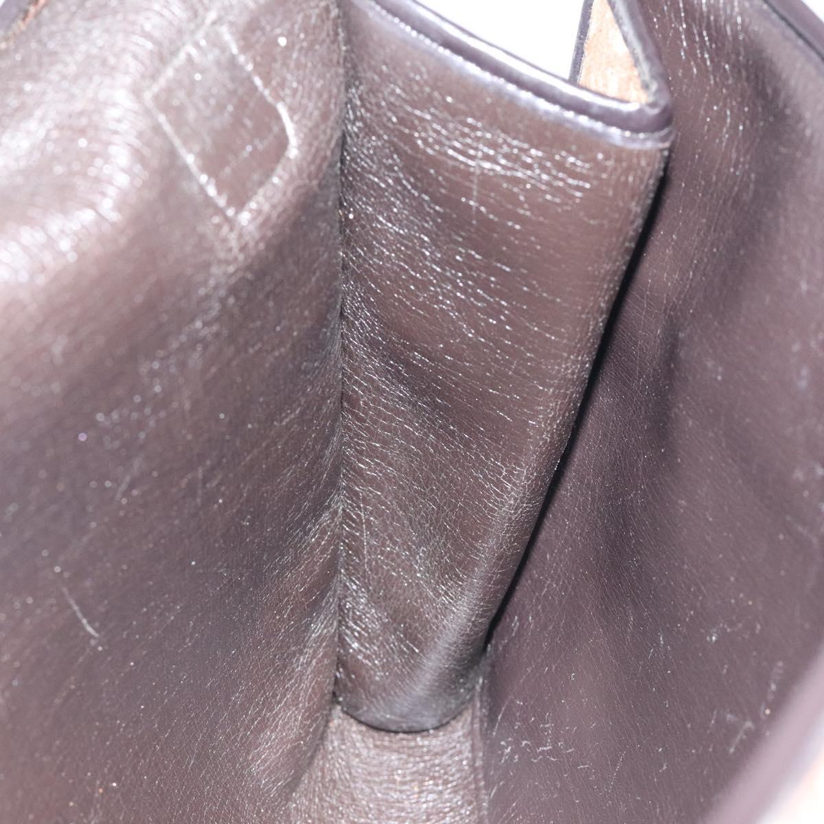 Christian Dior Trotter Canvas Shoulder Bag Brown Gold Auth 118077