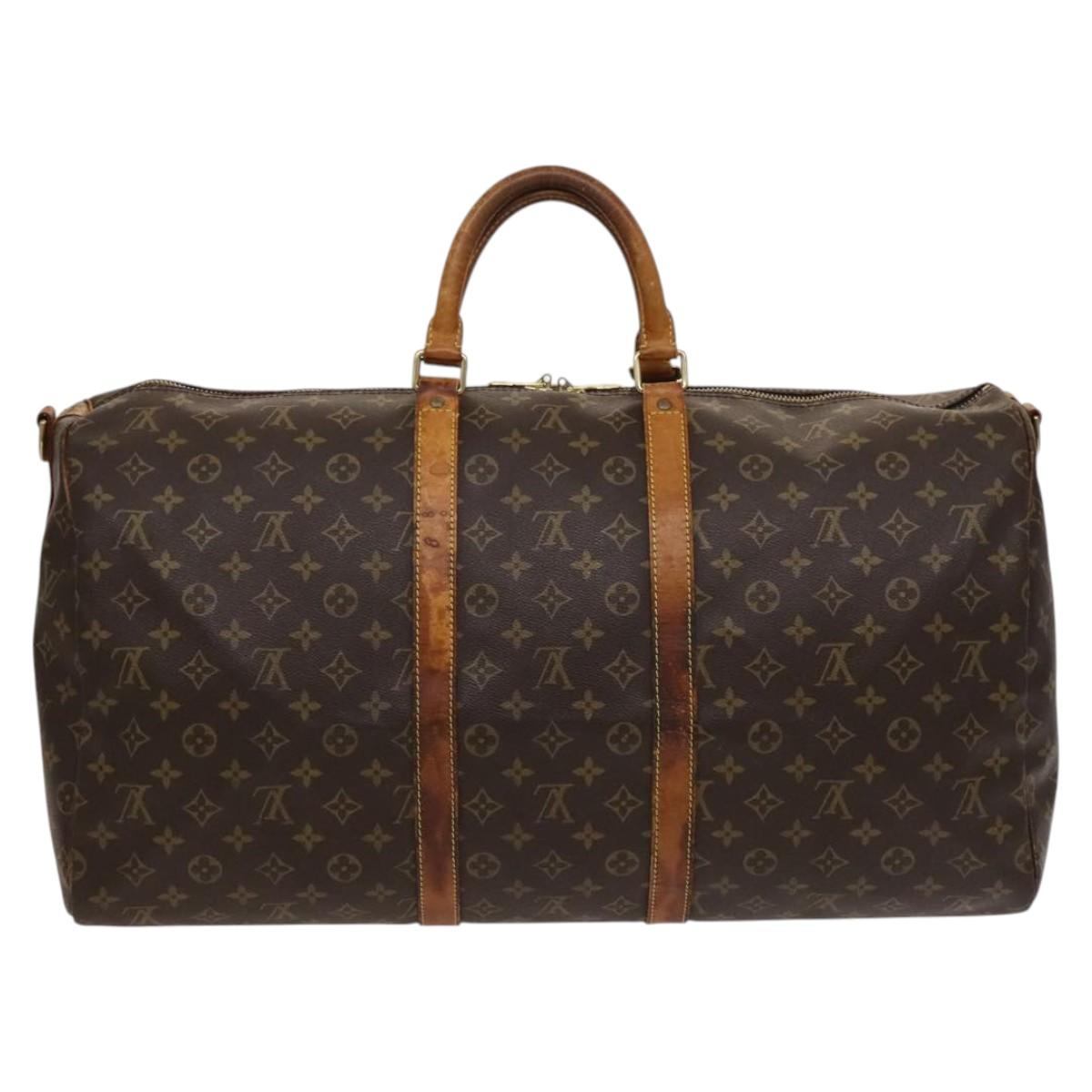 LOUIS VUITTON Monogram Keepall Bandouliere 55 Boston Bag M41414 LV Auth 118094