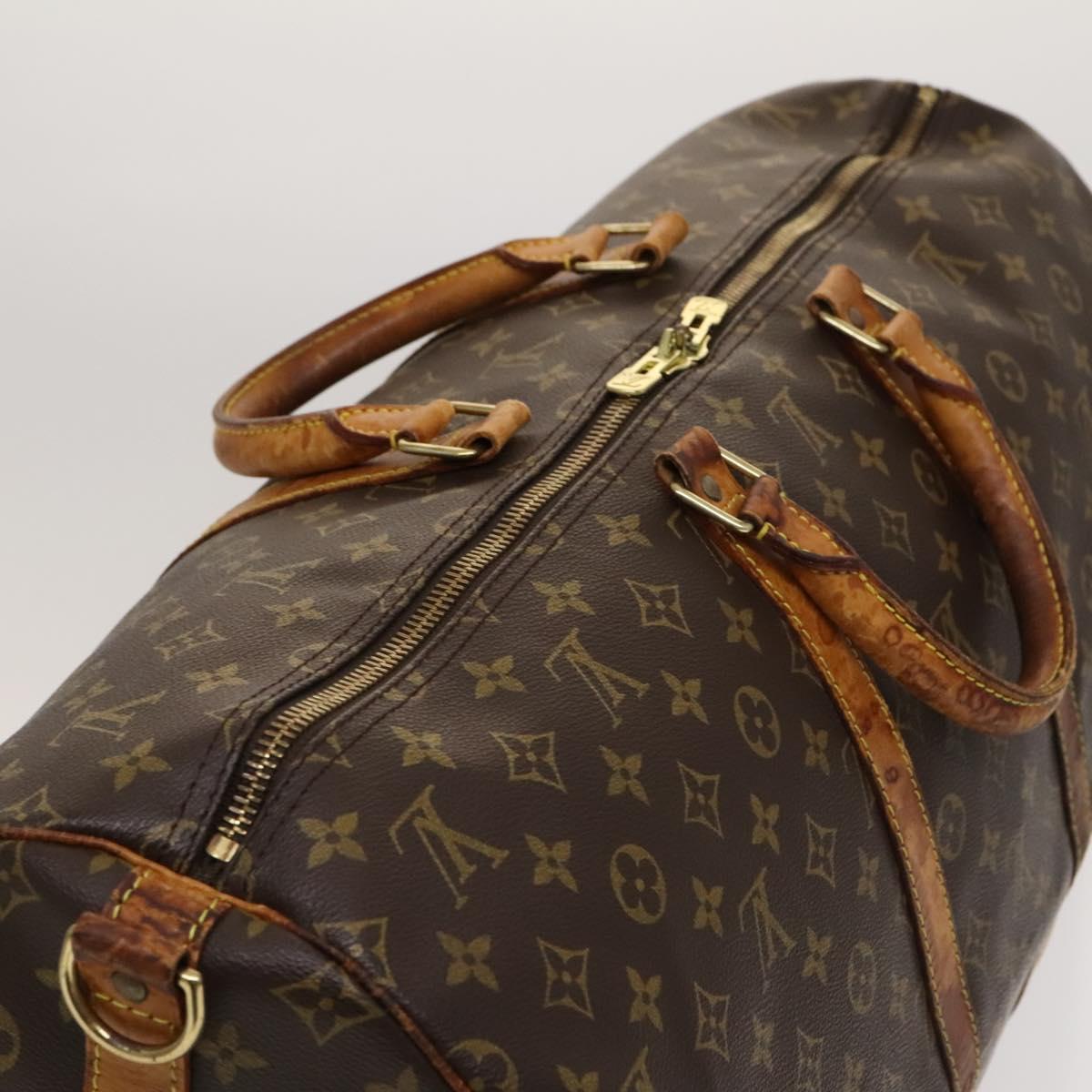 LOUIS VUITTON Monogram Keepall Bandouliere 55 Boston Bag M41414 LV Auth 118094