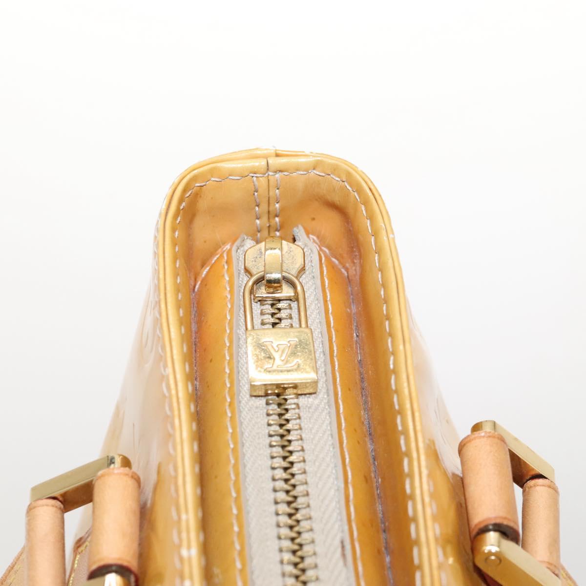 LOUIS VUITTON Monogram Vernis Houston Hand Bag Beige M91004 LV Auth 118102