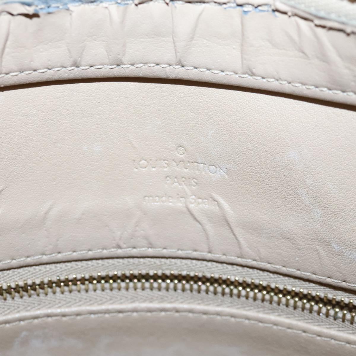 LOUIS VUITTON Monogram Vernis Houston Hand Bag Beige M91004 LV Auth 118102