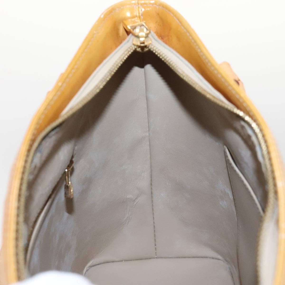 LOUIS VUITTON Monogram Vernis Houston Hand Bag Beige M91004 LV Auth 118102