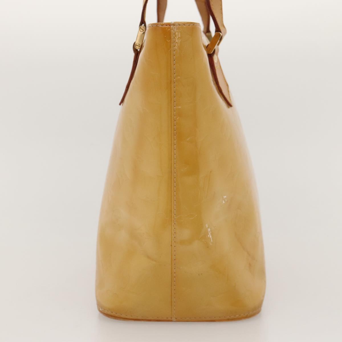 LOUIS VUITTON Monogram Vernis Houston Hand Bag Beige M91004 LV Auth 118102