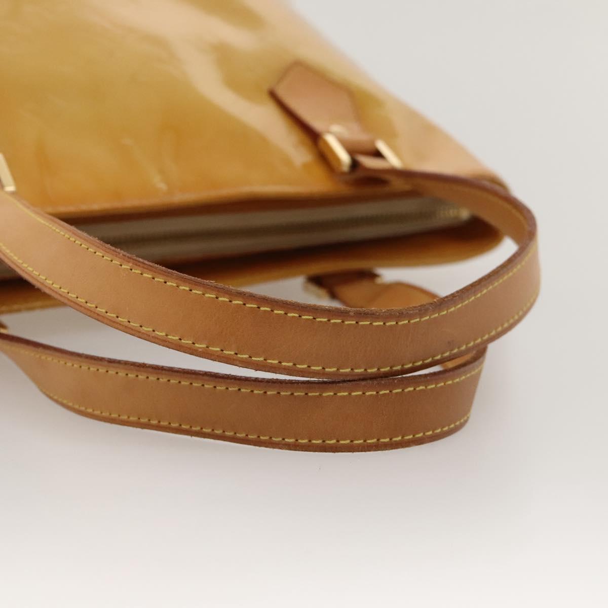LOUIS VUITTON Monogram Vernis Houston Hand Bag Beige M91004 LV Auth 118102