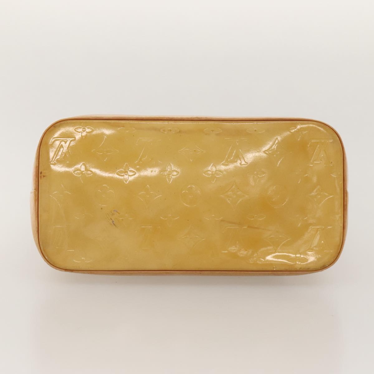 LOUIS VUITTON Monogram Vernis Houston Hand Bag Beige M91004 LV Auth 118102