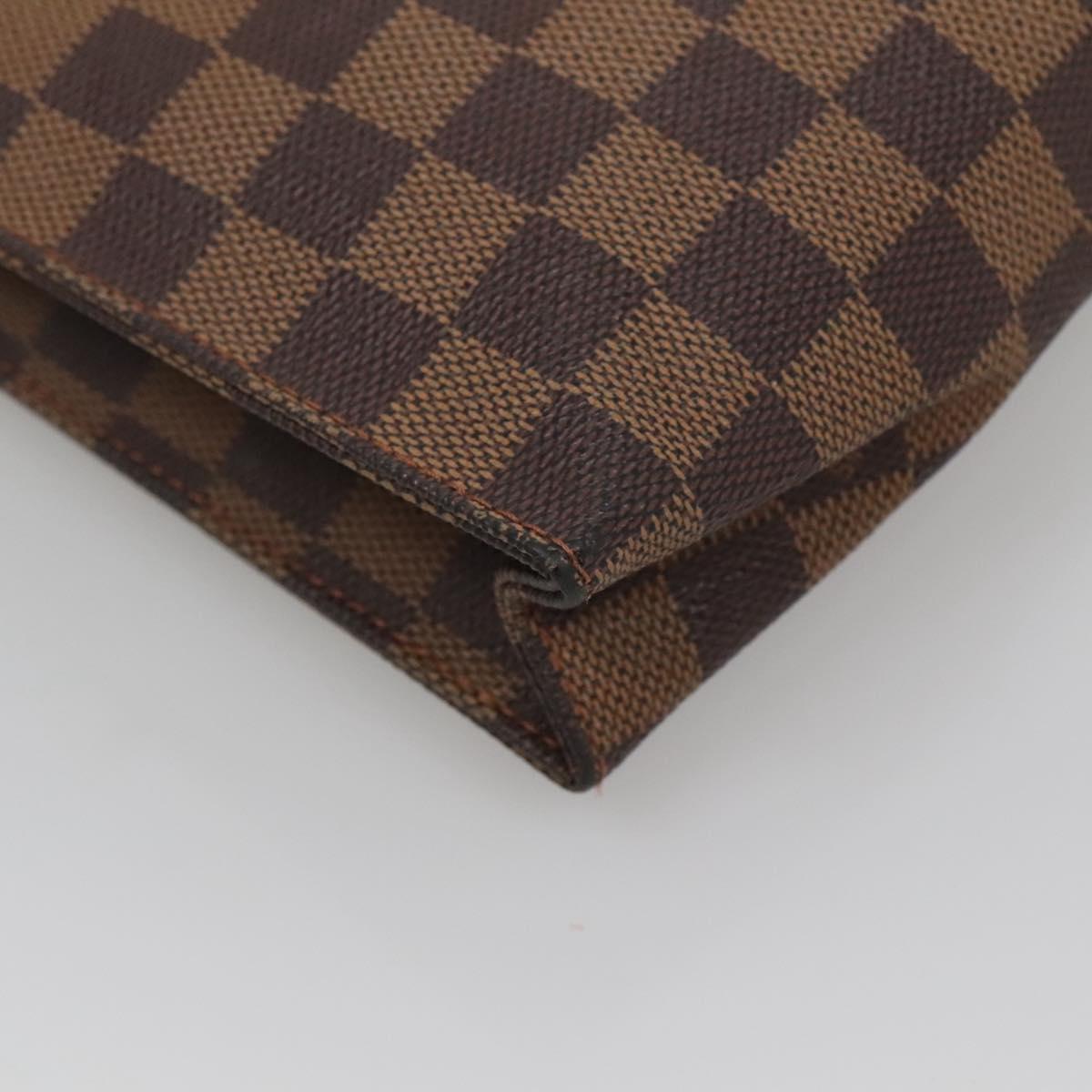 LOUIS VUITTON Damier Ebene Poche Toilette 26 Pouch N47543 LV Auth 118103