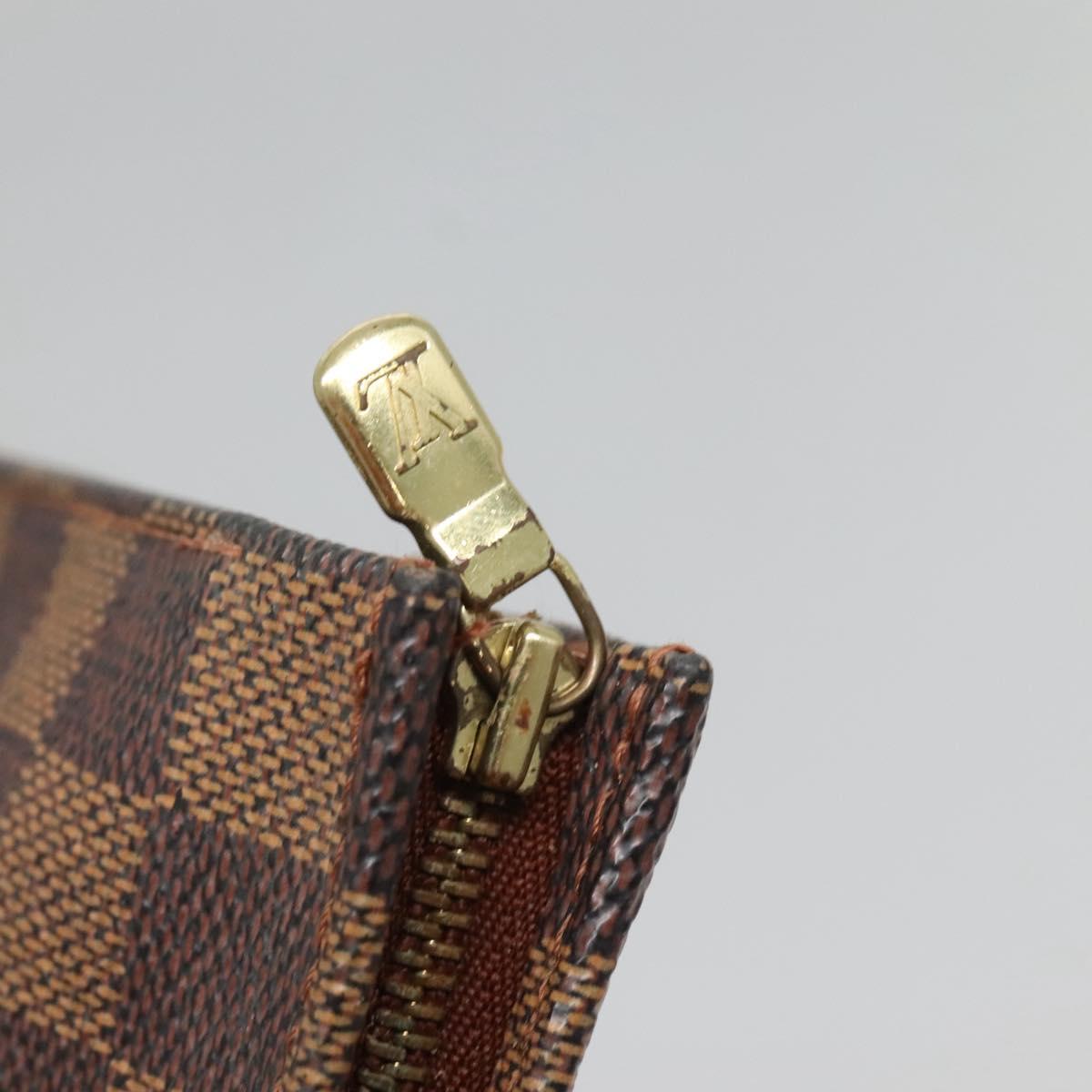 LOUIS VUITTON Damier Ebene Poche Toilette 26 Pouch N47543 LV Auth 118103