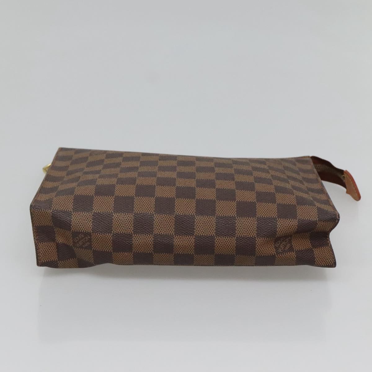 LOUIS VUITTON Damier Ebene Poche Toilette 26 Pouch N47543 LV Auth 118103