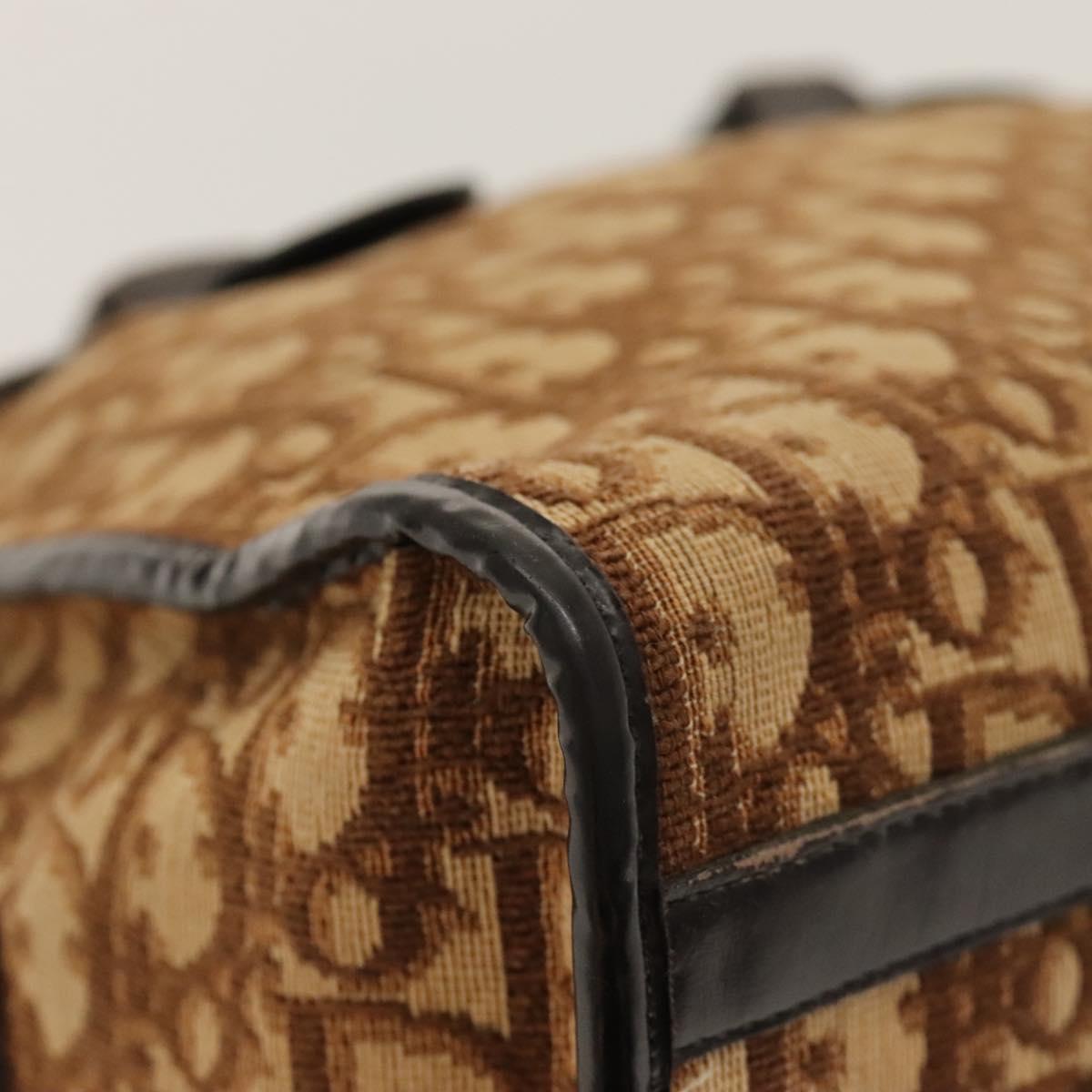 Christian Dior Trotter Canvas Hand Bag Brown Auth 118124
