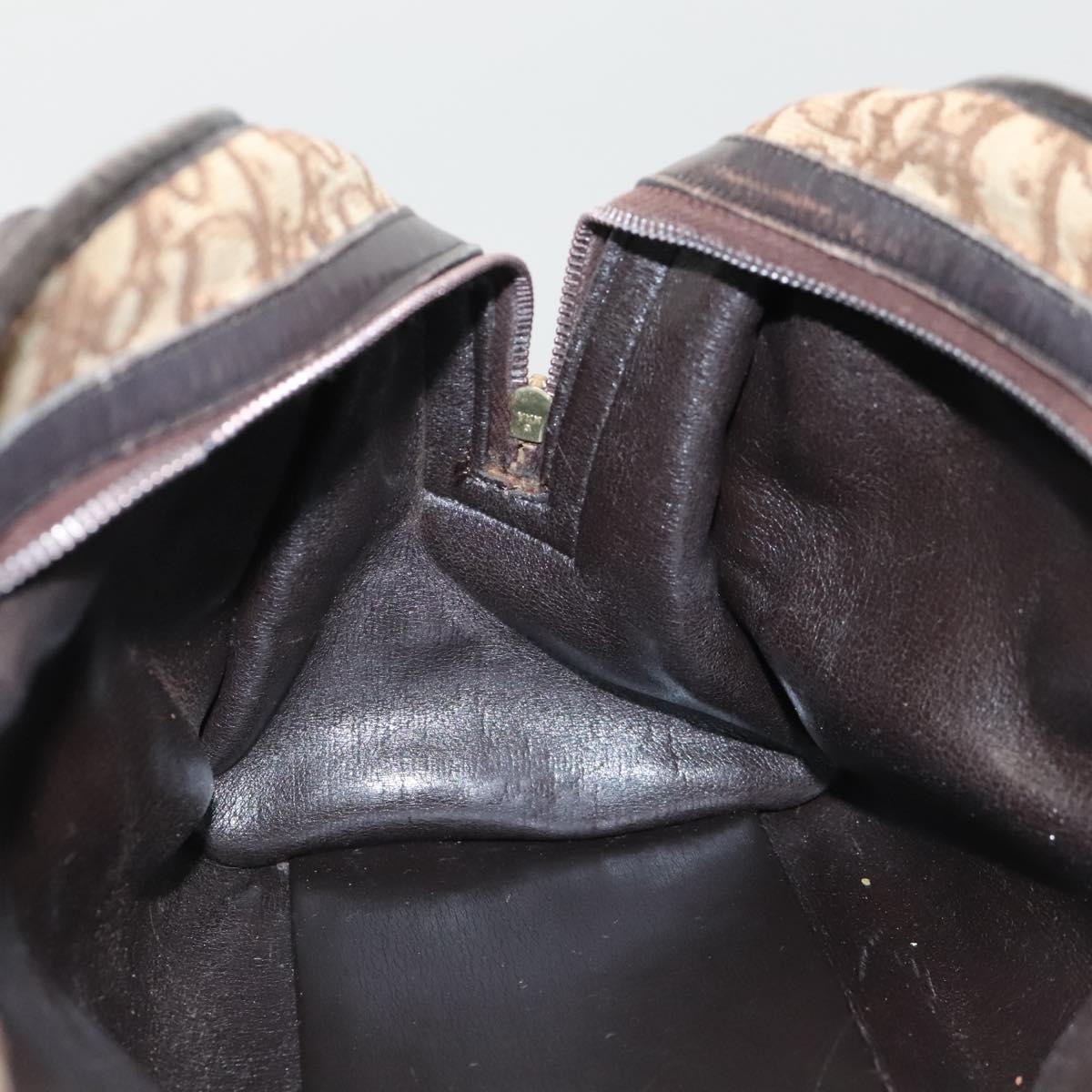 Christian Dior Trotter Canvas Hand Bag Brown Auth 118124