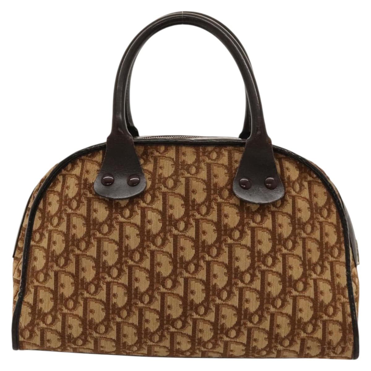 Christian Dior Trotter Canvas Hand Bag Brown Auth 118124