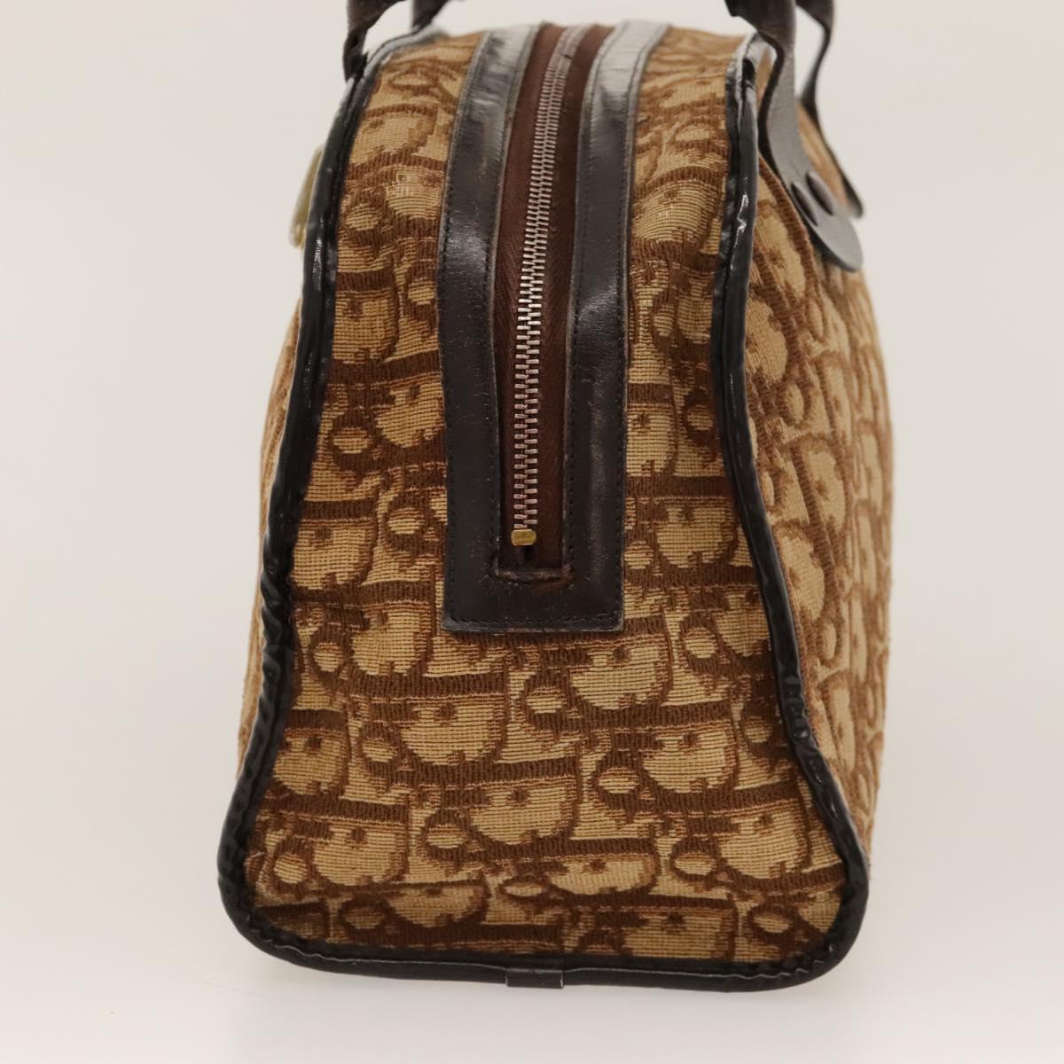 Christian Dior Trotter Canvas Hand Bag Brown Auth 118124