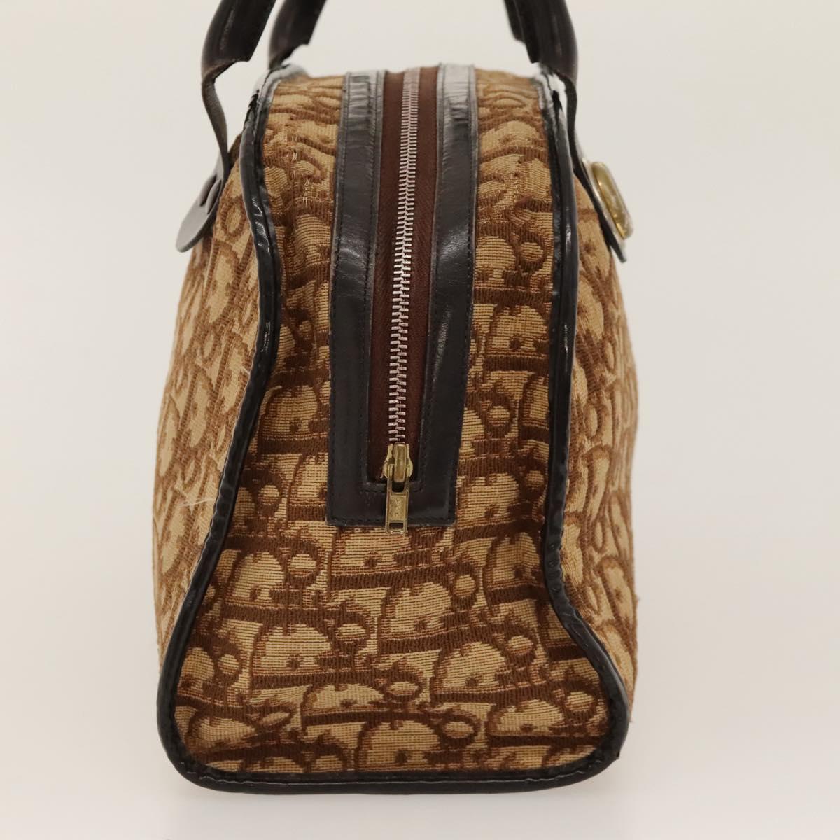 Christian Dior Trotter Canvas Hand Bag Brown Auth 118124