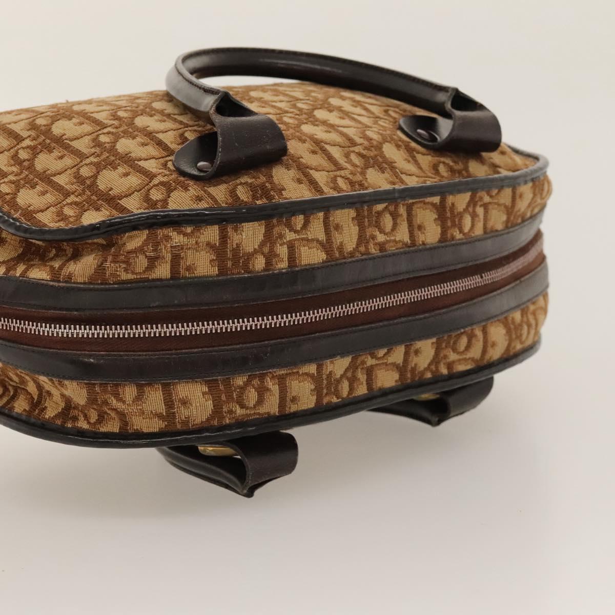 Christian Dior Trotter Canvas Hand Bag Brown Auth 118124
