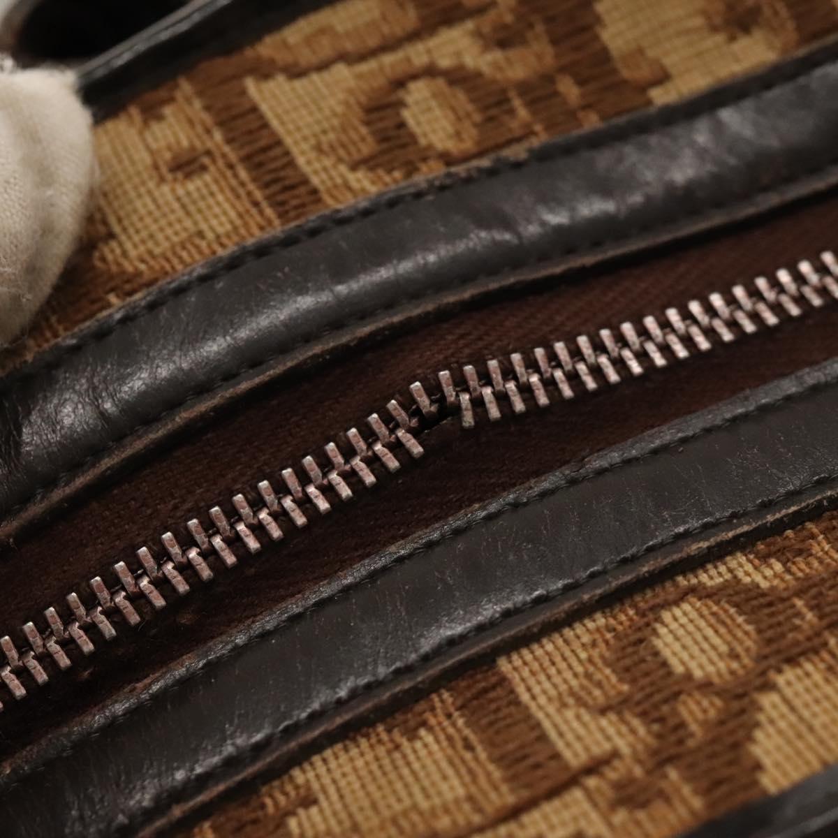 Christian Dior Trotter Canvas Hand Bag Brown Auth 118124