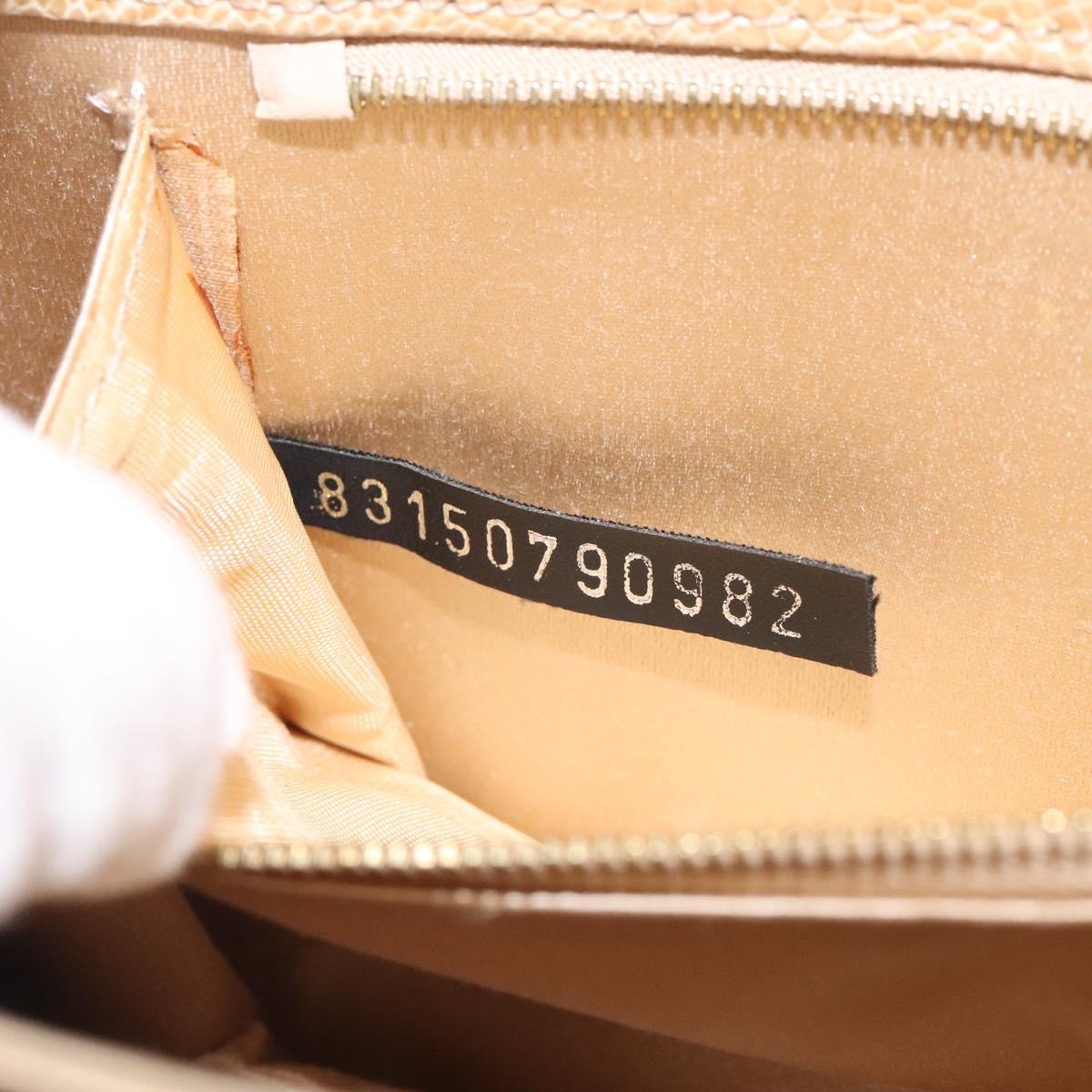 FENDI Shoulder Bag Satin Beige Gold Auth 118128V