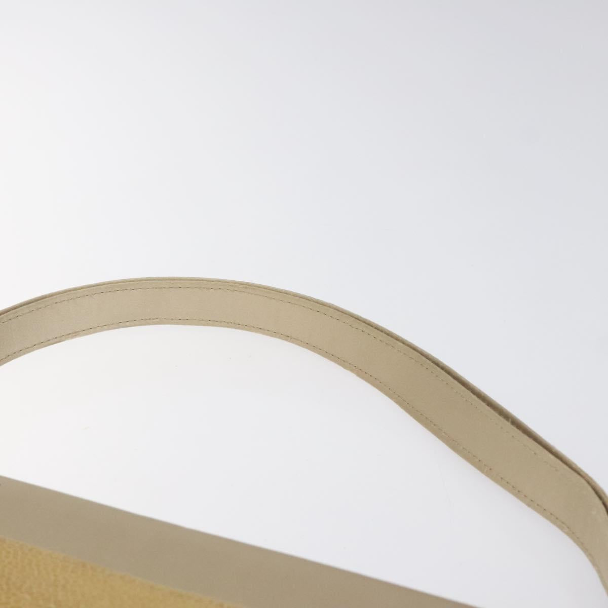 FENDI Shoulder Bag Satin Beige Gold Auth 118128V