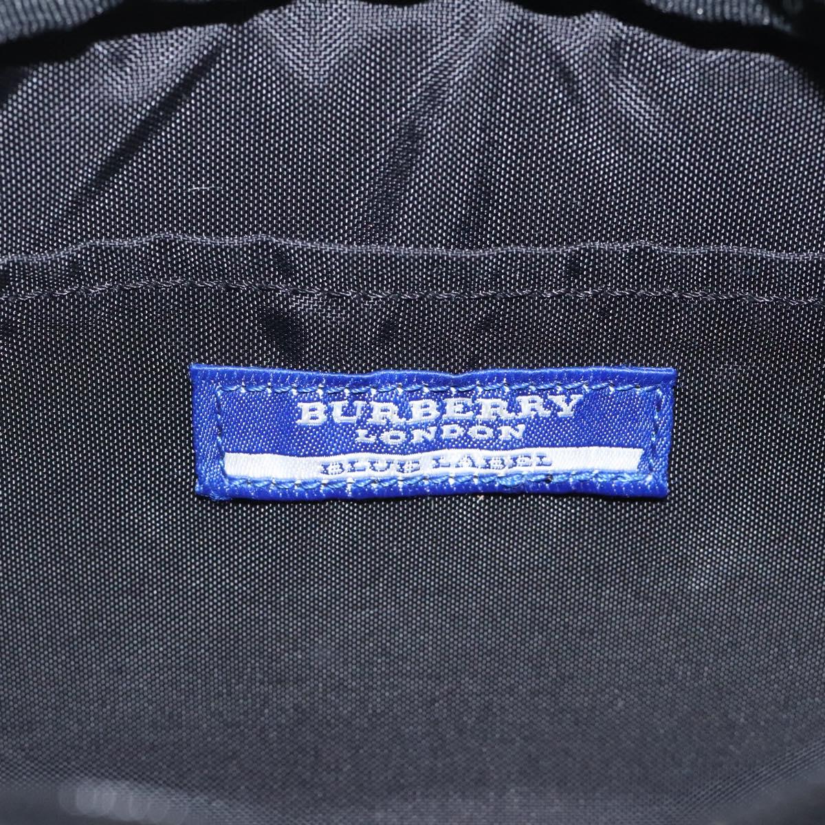 BURBERRY Nova Check Blue Label Accessory Pouch Nylon Beige Auth 118129