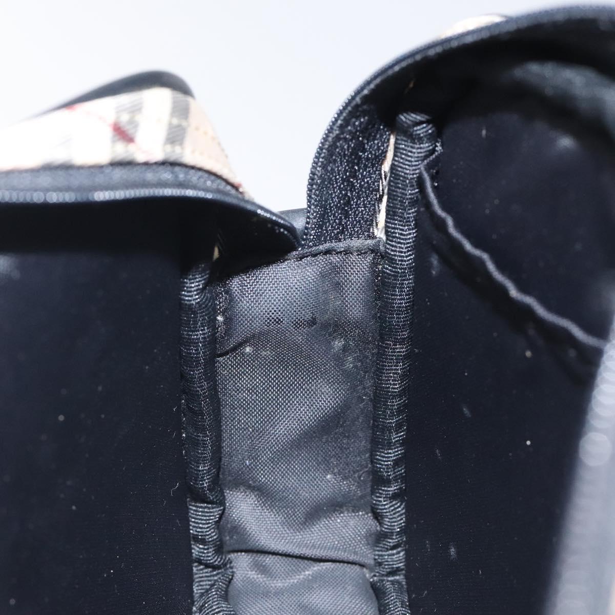 BURBERRY Nova Check Blue Label Accessory Pouch Nylon Beige Auth 118129