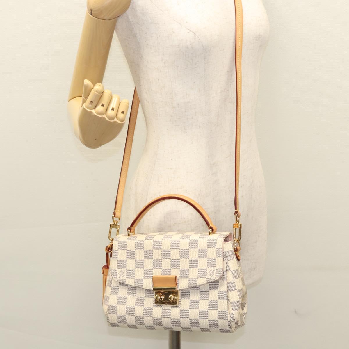 LOUIS VUITTON Damier Azur Croisette Hand Bag 2way N41581 LV Auth 118150