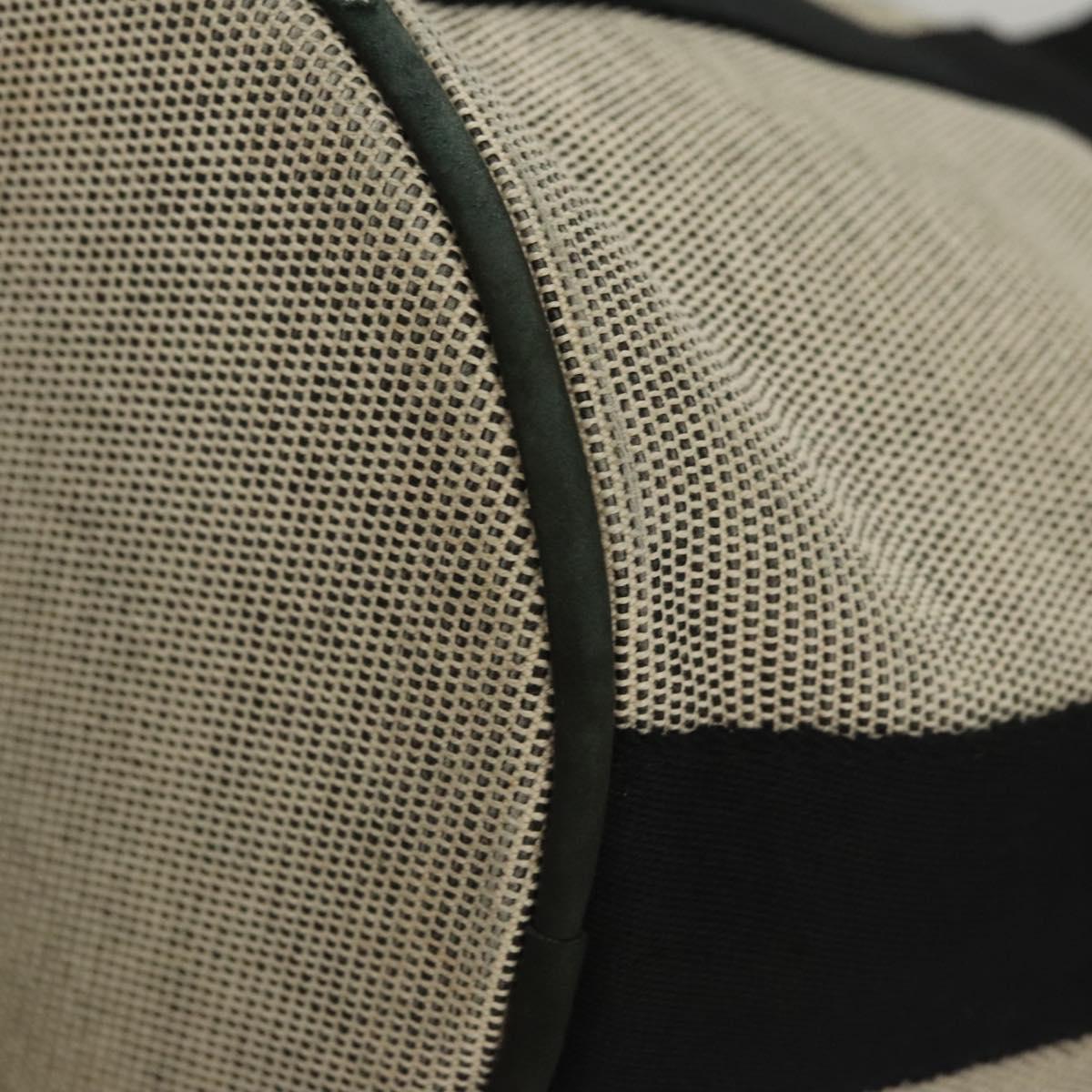 HERMES Sakso Hand Bag Canvas Gray Auth 118151