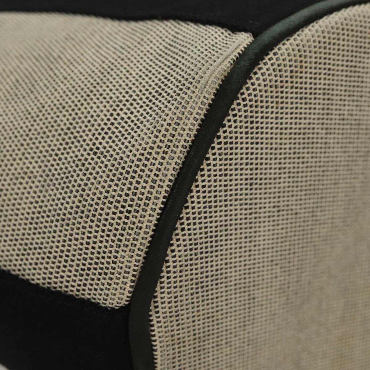 HERMES Sakso Hand Bag Canvas Gray Auth 118151