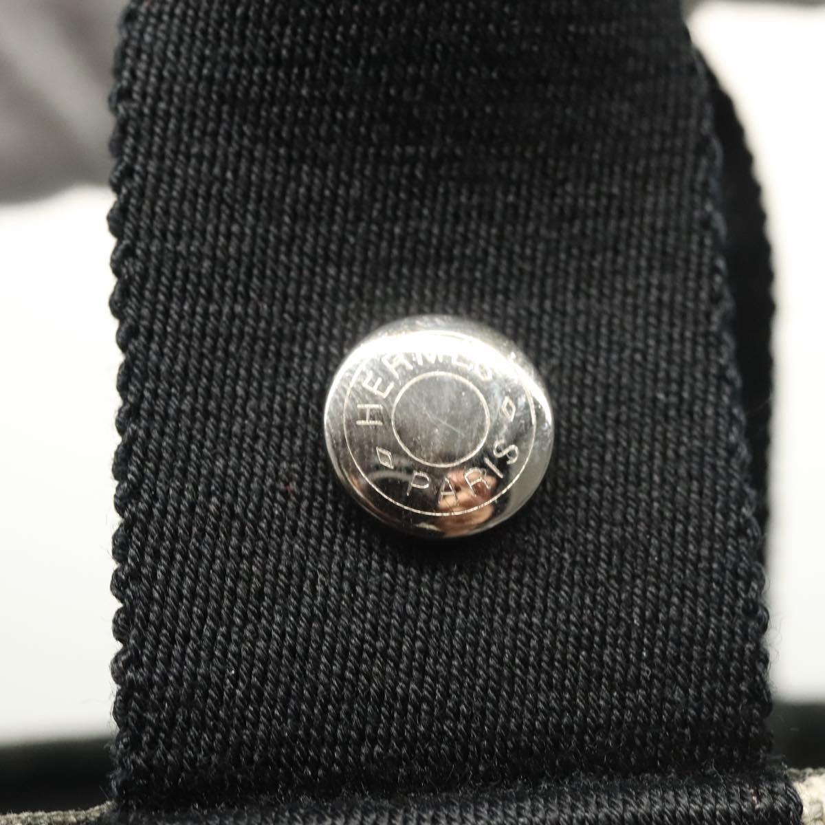 HERMES Sakso Hand Bag Canvas Gray Auth 118151