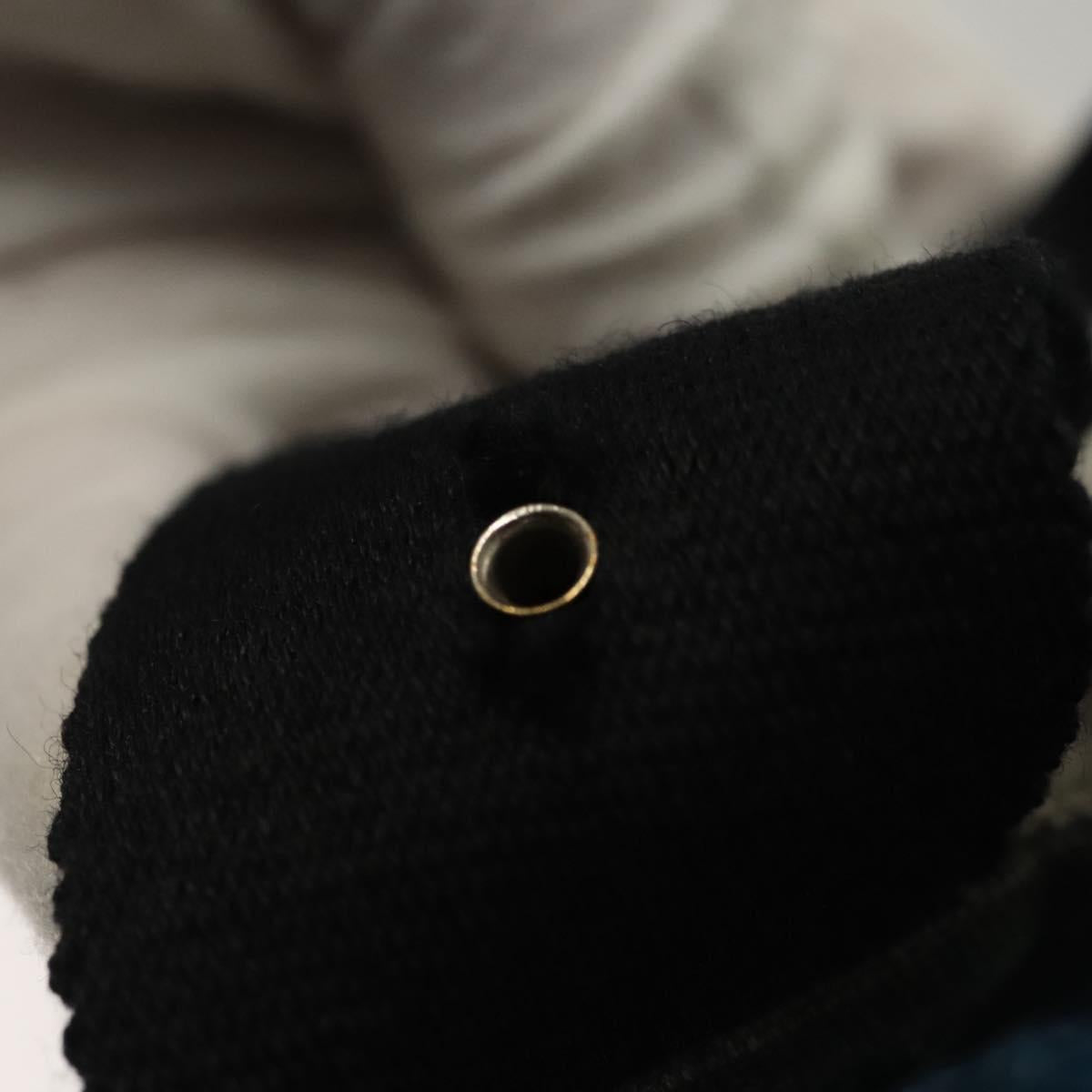 HERMES Sakso Hand Bag Canvas Gray Auth 118151