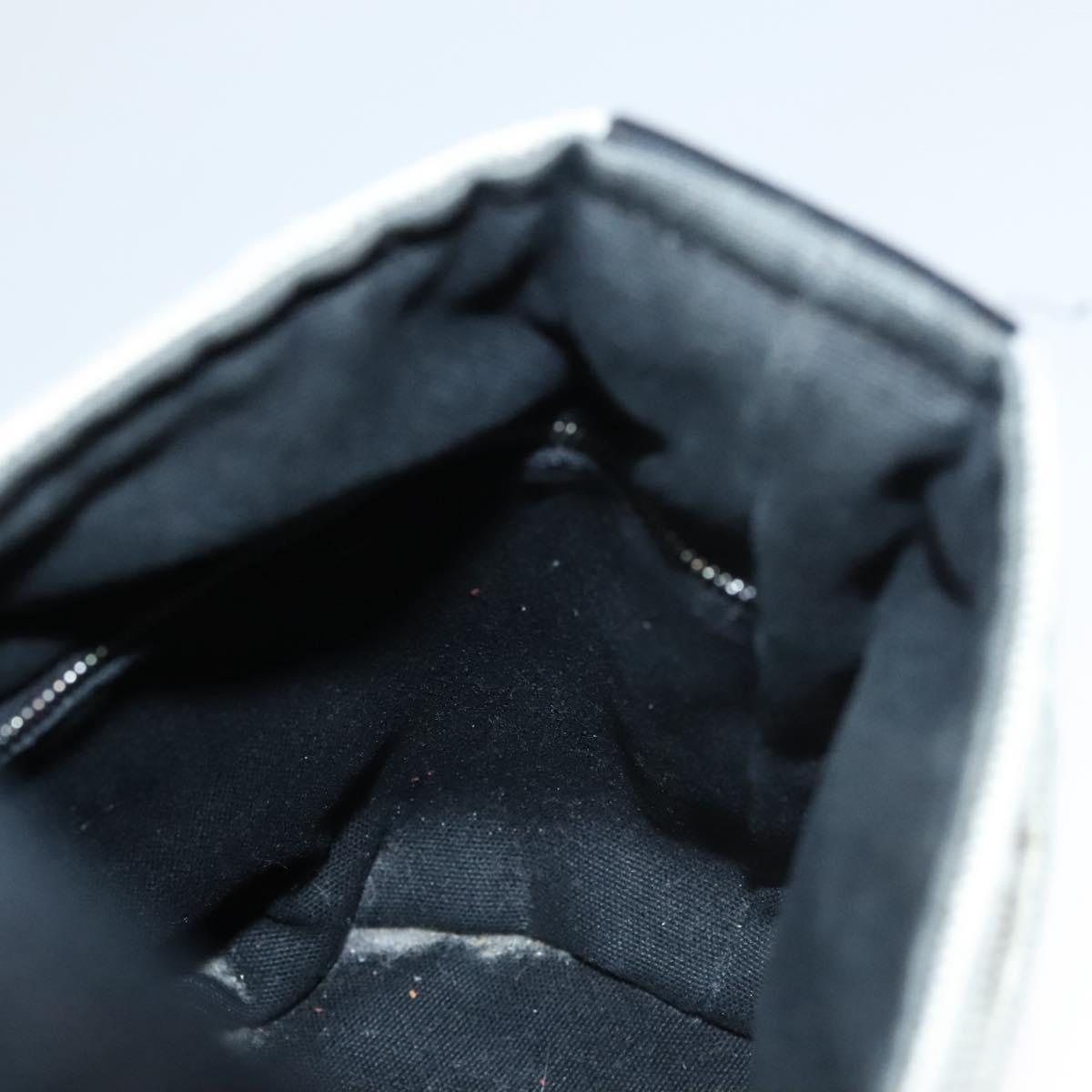 HERMES Sakso Hand Bag Canvas Gray Auth 118151