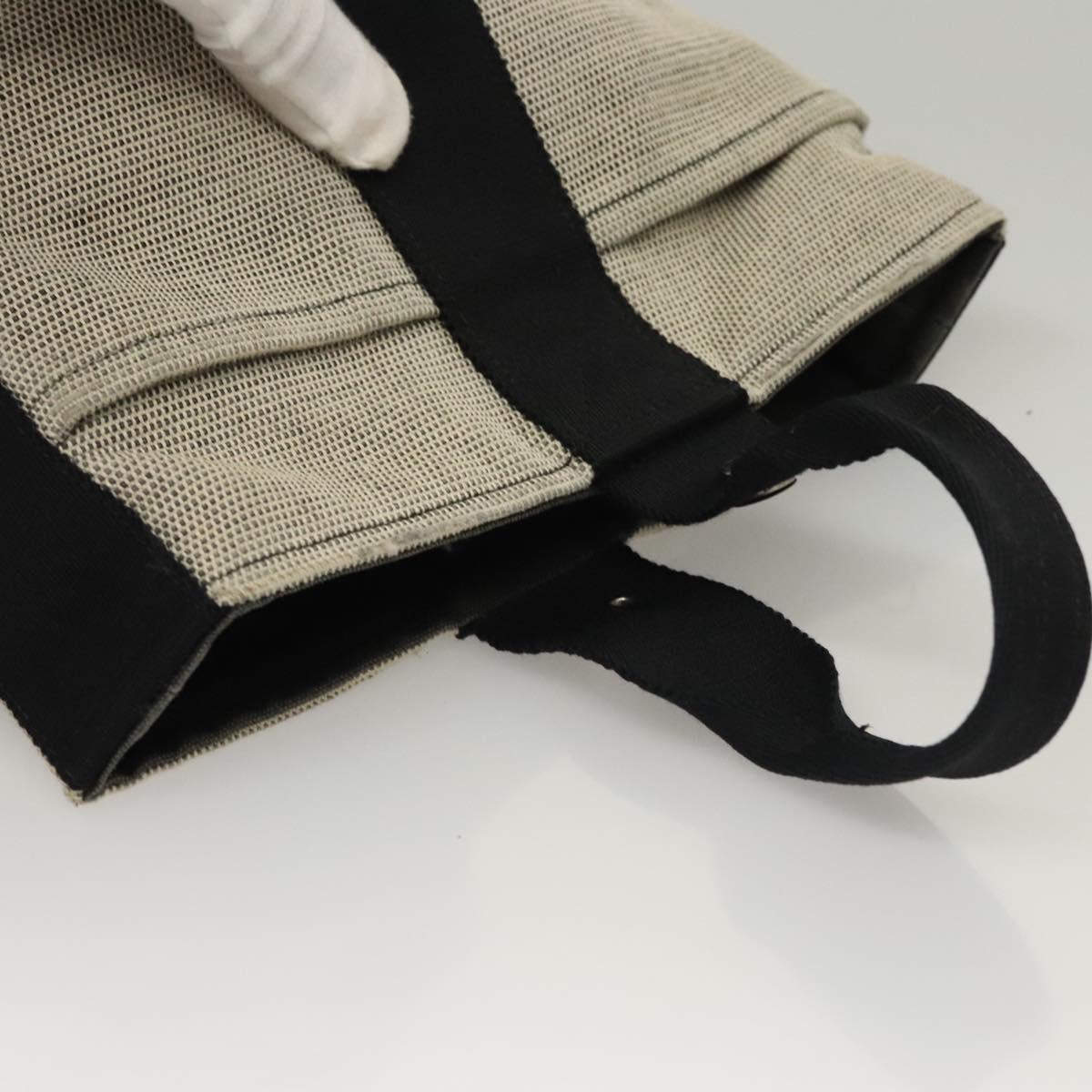 HERMES Sakso Hand Bag Canvas Gray Auth 118151