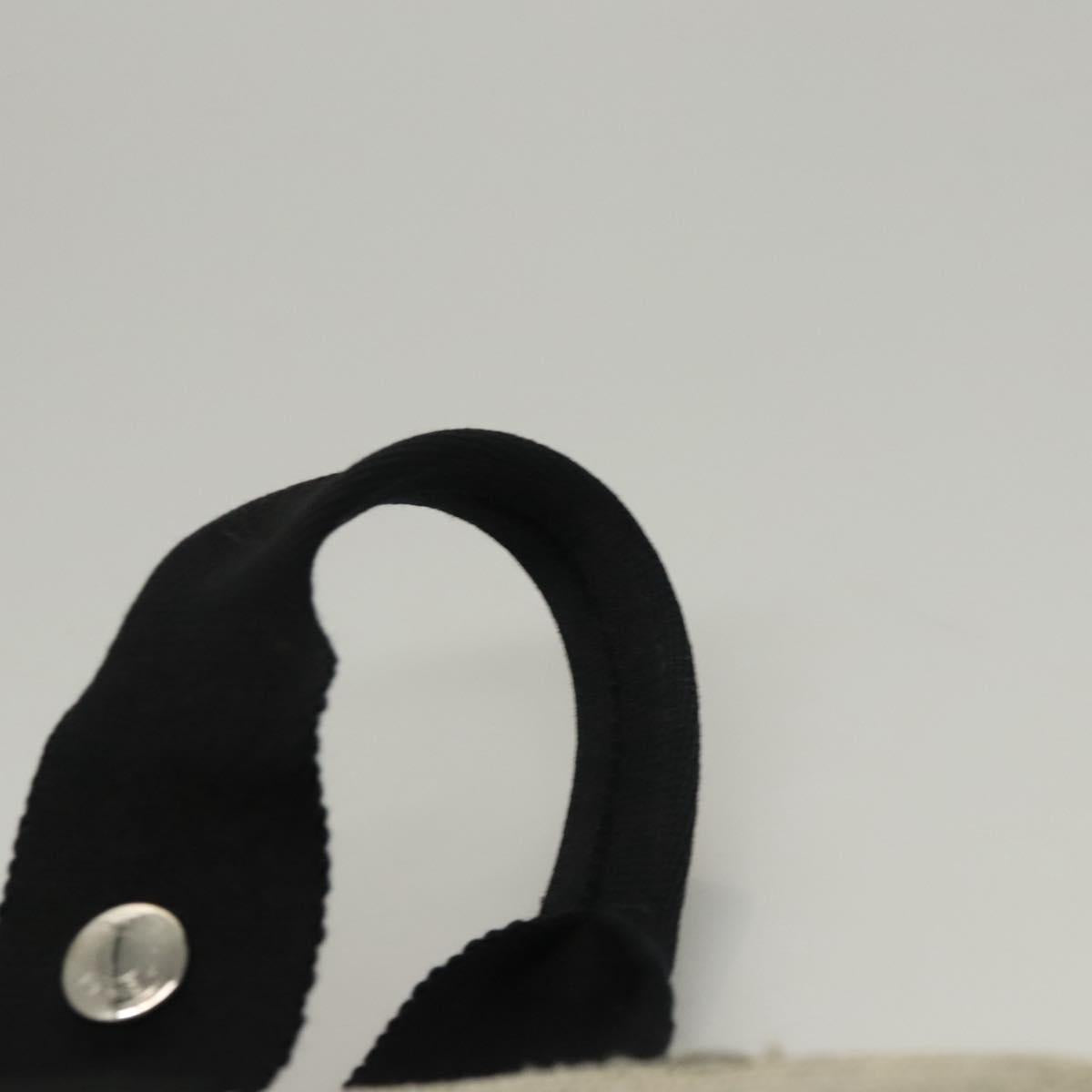 HERMES Sakso Hand Bag Canvas Gray Auth 118151