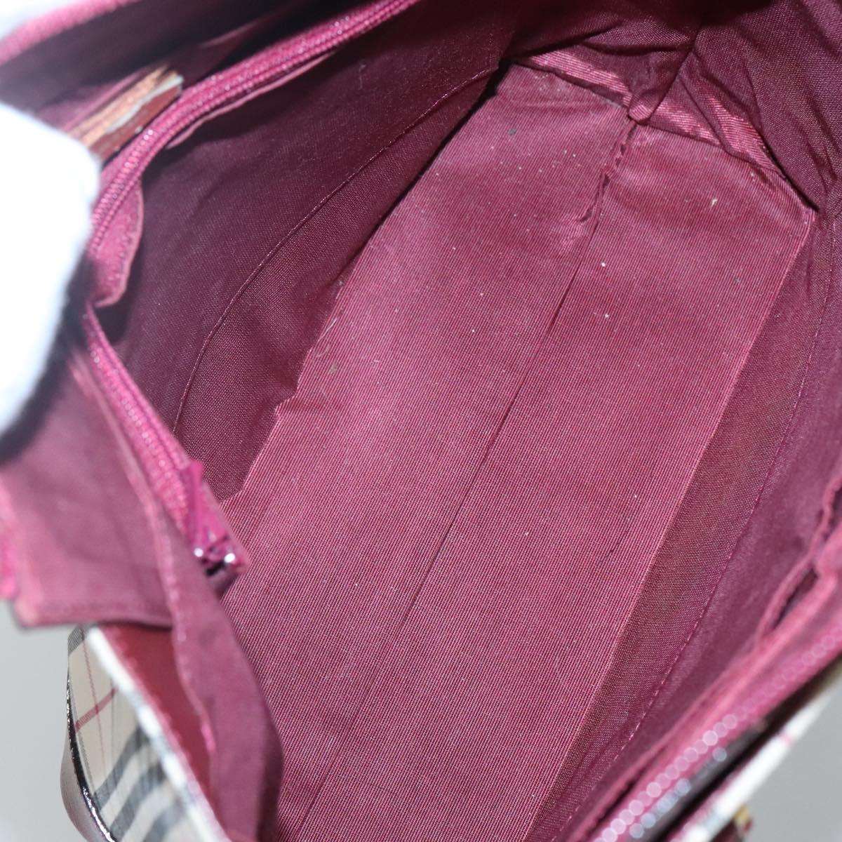 BURBERRY Nova Check Tote Bag Canvas Beige Gold Auth 118162