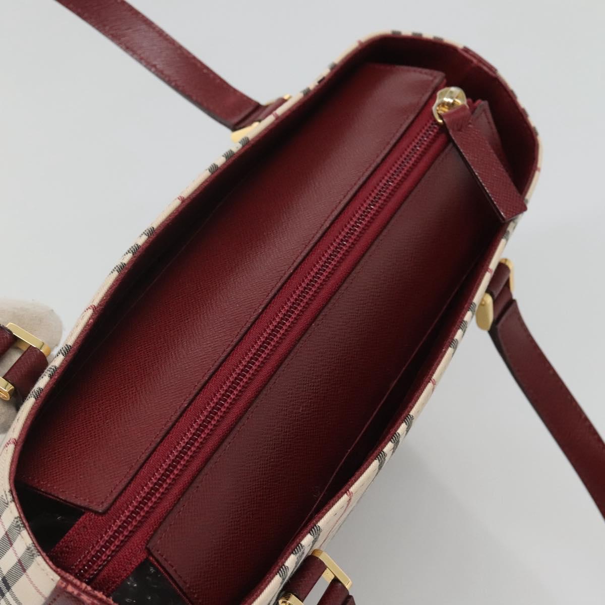 BURBERRY Nova Check Tote Bag Canvas Beige Gold Auth 118162