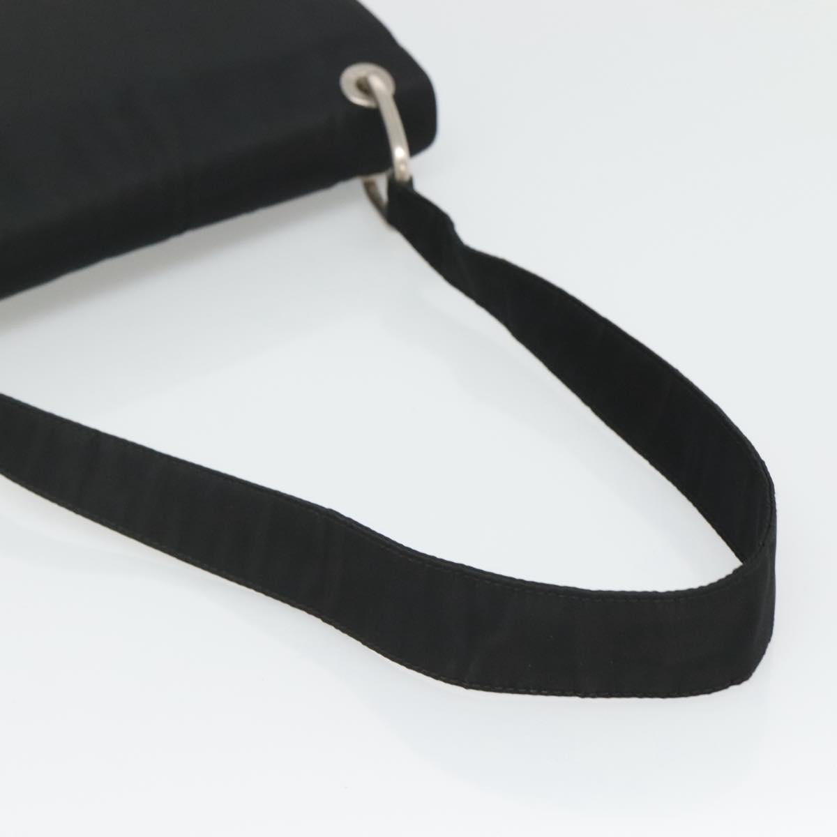 PRADA Shoulder Bag Nylon Black Silver Auth 118177