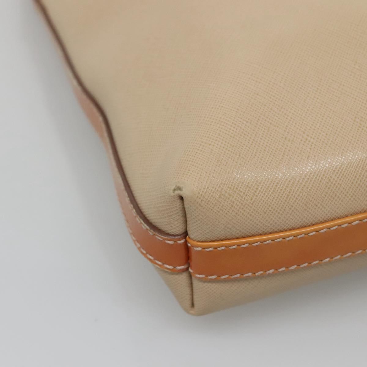 Salvatore Ferragamo Shoulder Bag Leather Beige Silver Auth 118188