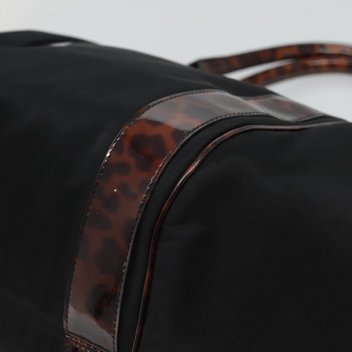 Salvatore Ferragamo Shoulder Bag Nylon Black Gold Auth 118189