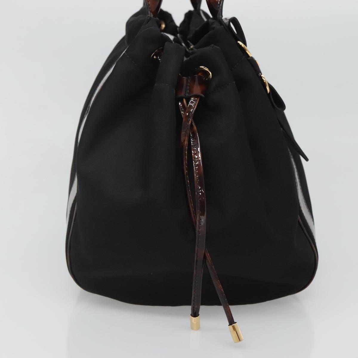 Salvatore Ferragamo Shoulder Bag Nylon Black Gold Auth 118189