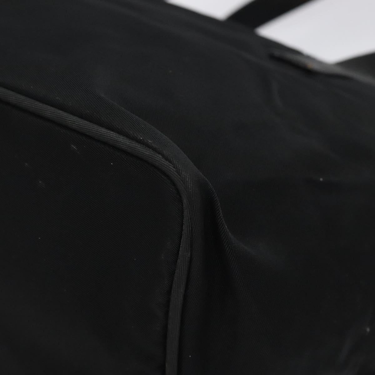 PRADA Hand Bag Nylon Black Silver Auth 118193