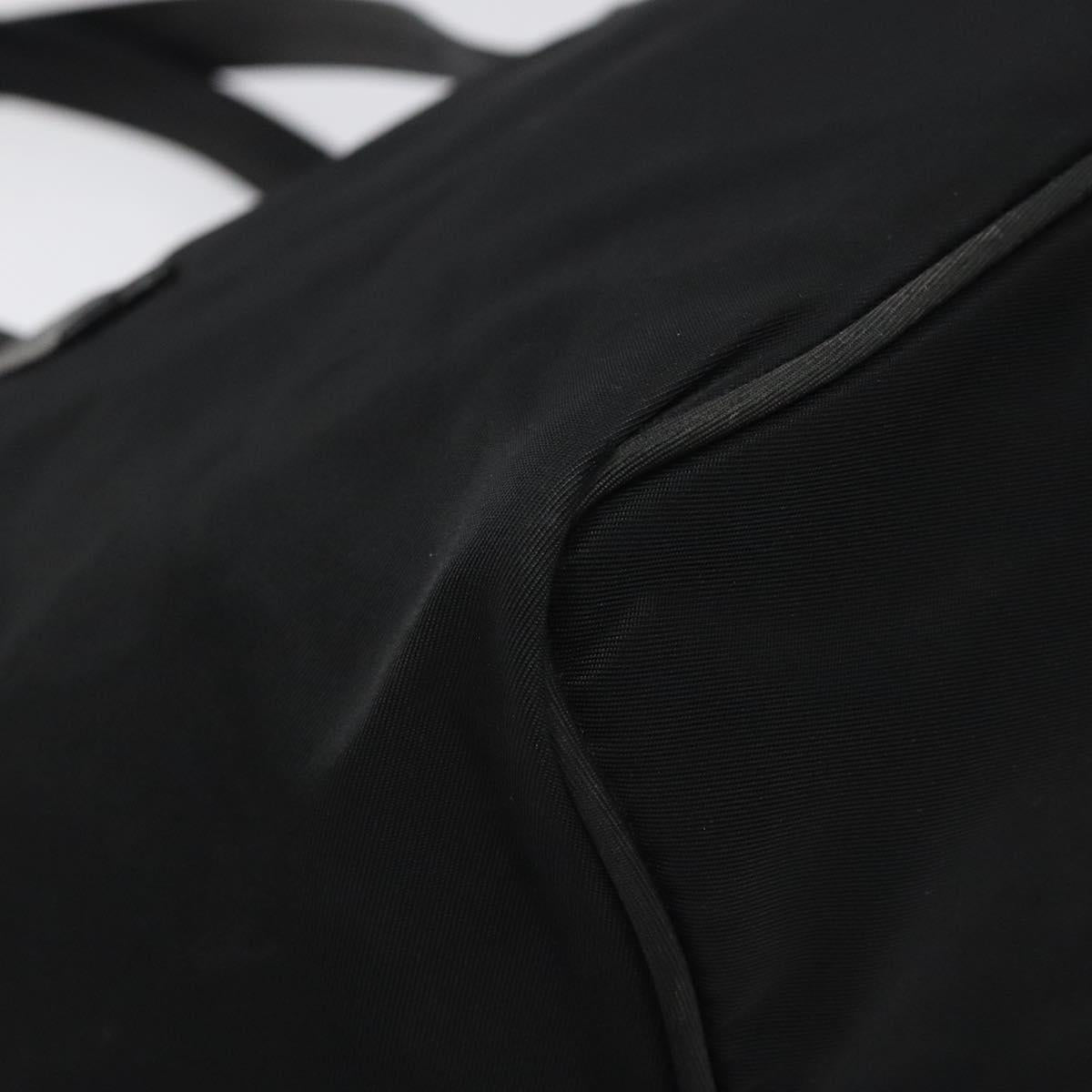 PRADA Hand Bag Nylon Black Silver Auth 118193