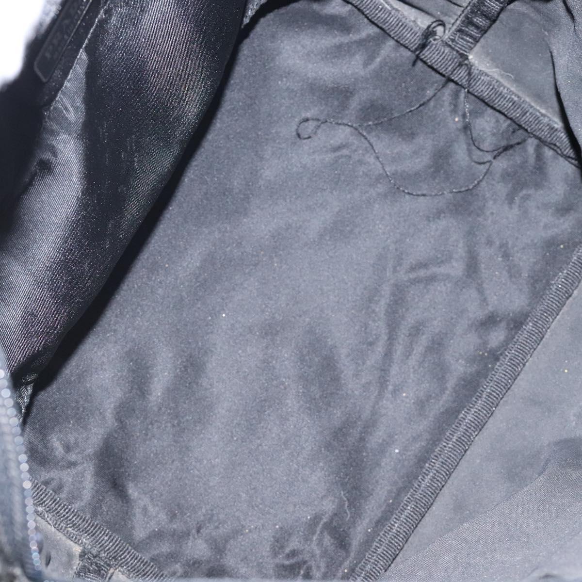 PRADA Hand Bag Nylon Black Silver Auth 118193