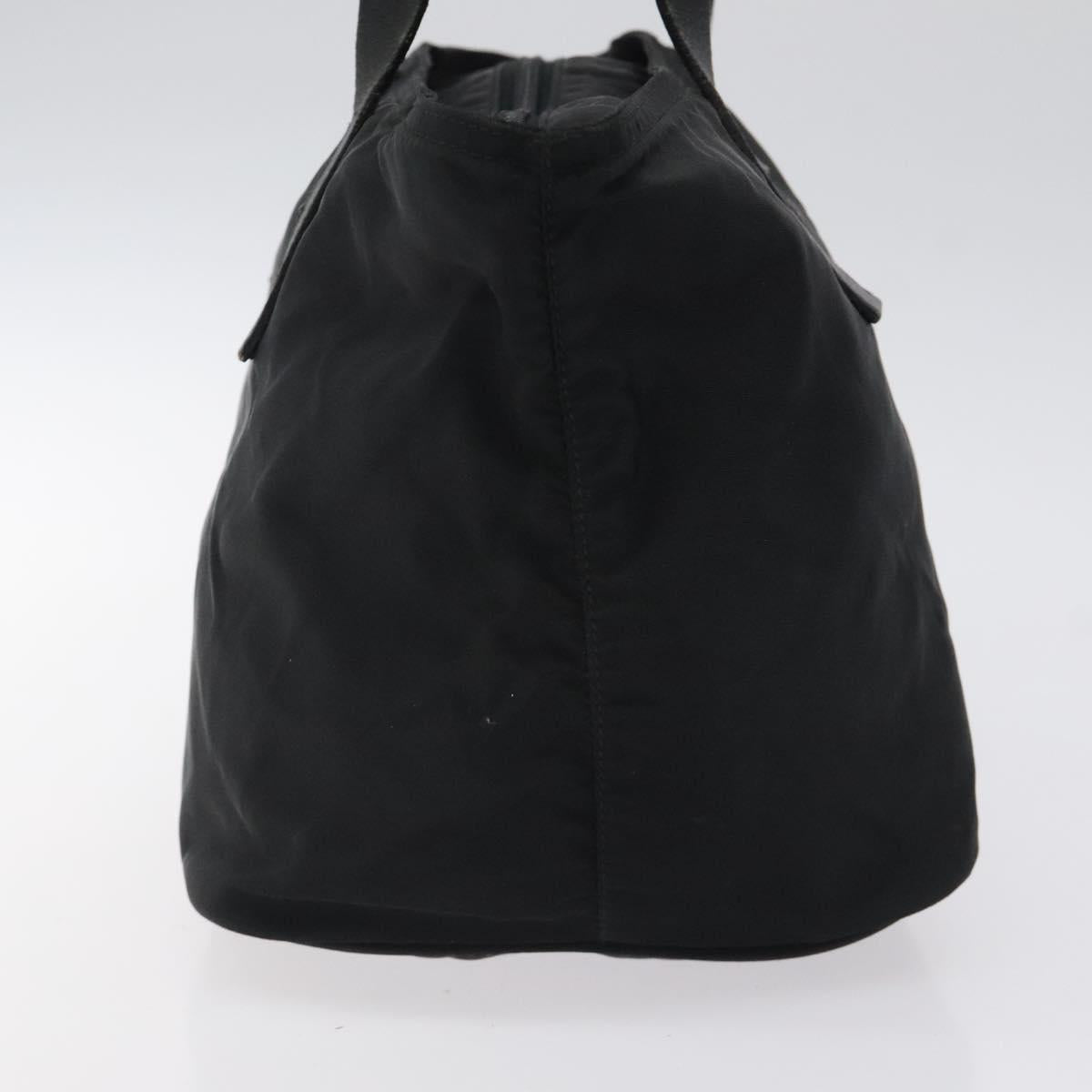 PRADA Hand Bag Nylon Black Silver Auth 118193