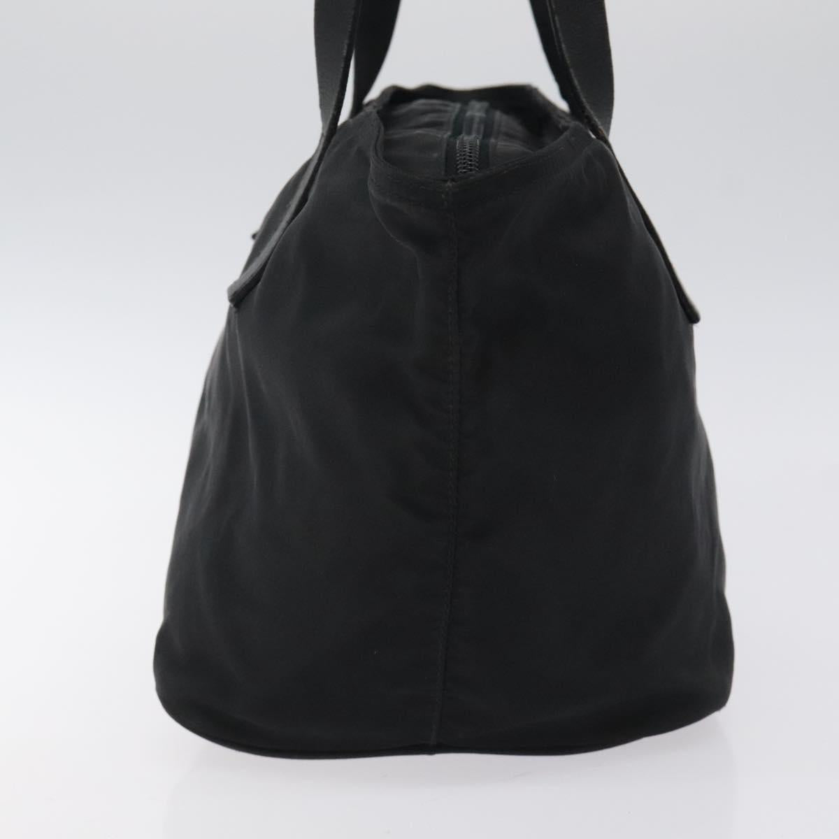 PRADA Hand Bag Nylon Black Silver Auth 118193