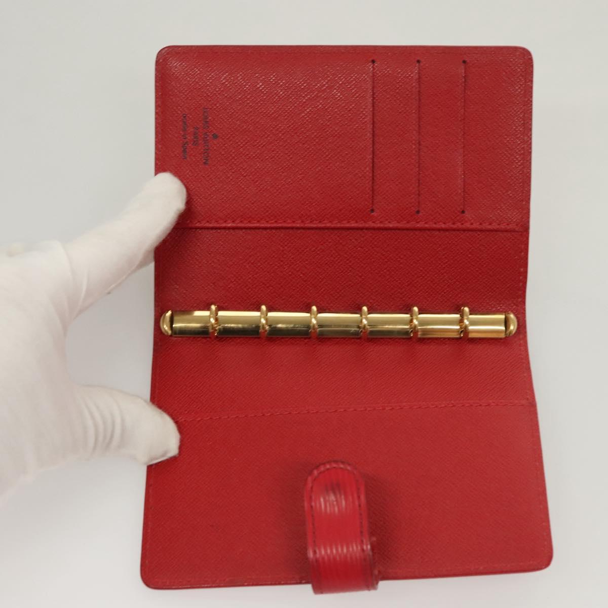 LOUIS VUITTON Epi Agenda PM Day Planner Cover Red R20057 LV Auth 118196
