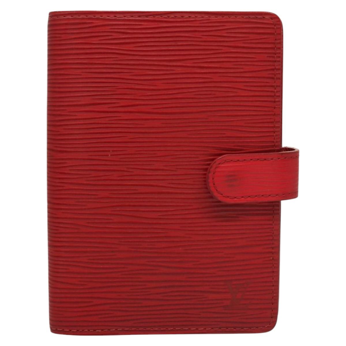 LOUIS VUITTON Epi Agenda PM Day Planner Cover Red R20057 LV Auth 118196