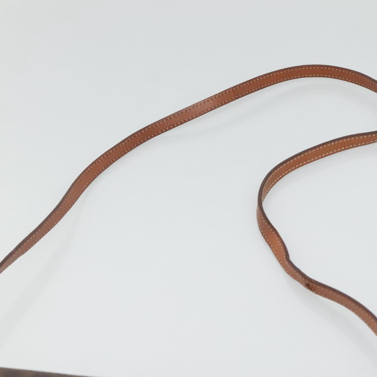 CELINE Macadam Canvas Shoulder Bag PVC Leather Brown Gold Auth 118208