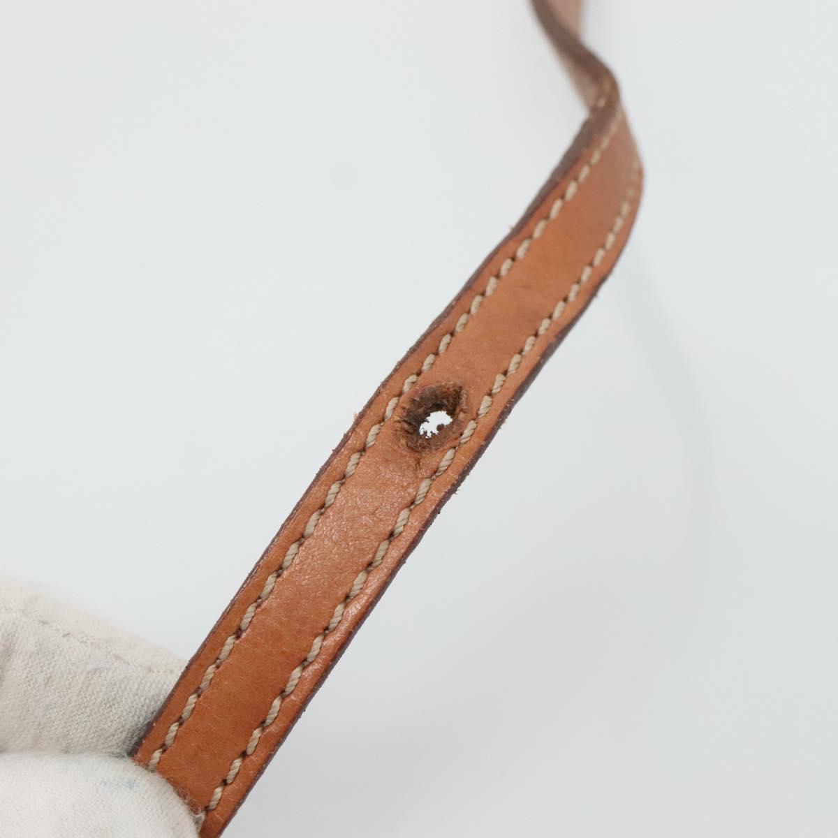 CELINE Macadam Canvas Shoulder Bag PVC Leather Brown Gold Auth 118208