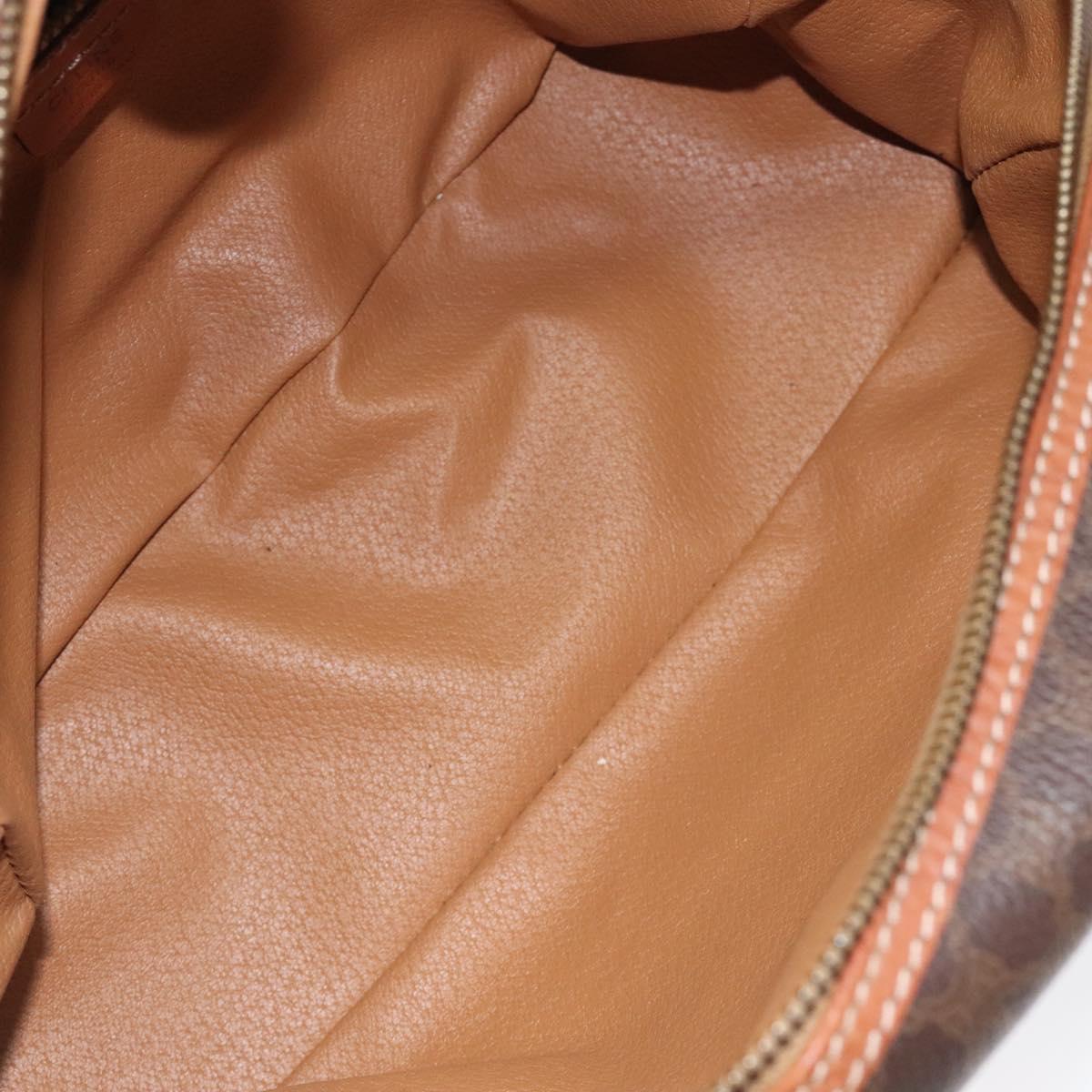 CELINE Macadam Canvas Hand Bag PVC Leather Brown Gold Auth 118211