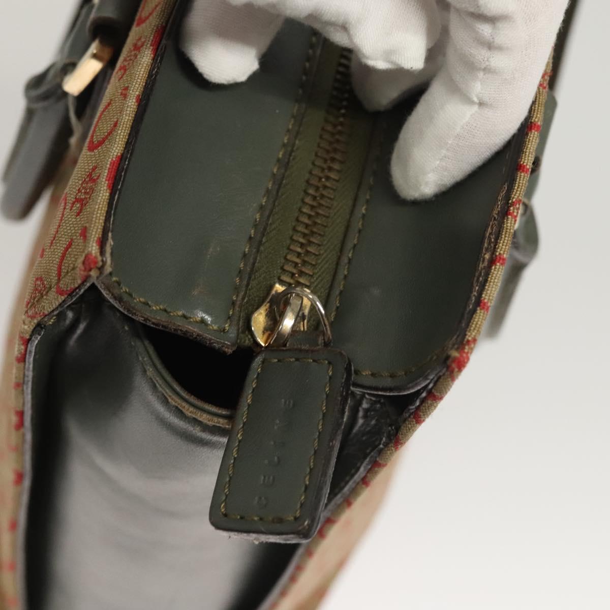 CELINE C Macadam Canvas Hand Bag Beige Gold Auth 118212